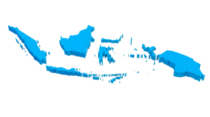 Modern Isometric 3D Indonesia Map Country Territory Geographical Icon
