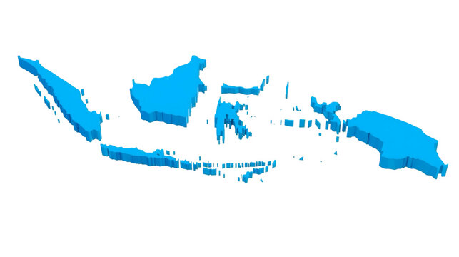 Modern Isometric 3D Indonesia Map Country Territory Geographical Icon