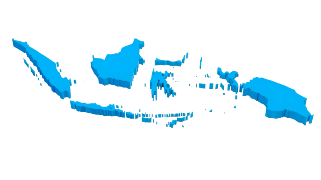 Modern Isometric 3D Indonesia Map Country Territory Geographical Icon