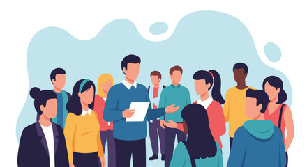 Team of diverse individuals in a professional meeting, listening to a presenter. Concepts of business, communication, training, and teamwork.