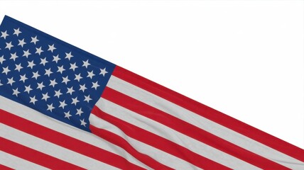 Fototapeta premium Waving american flag isolated on white background, a symbol of patriotism, independence, and national pride, perfect for celebrations
