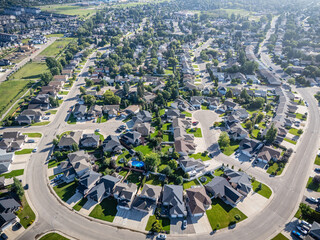 Aerial View of Parkridge Neighborhood in Saskatoon, Saskatchewan
