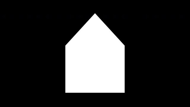 Haus Icon animiert Alphakanal transparent minimalistisch Immobilien Geb&auml;ude Linie 