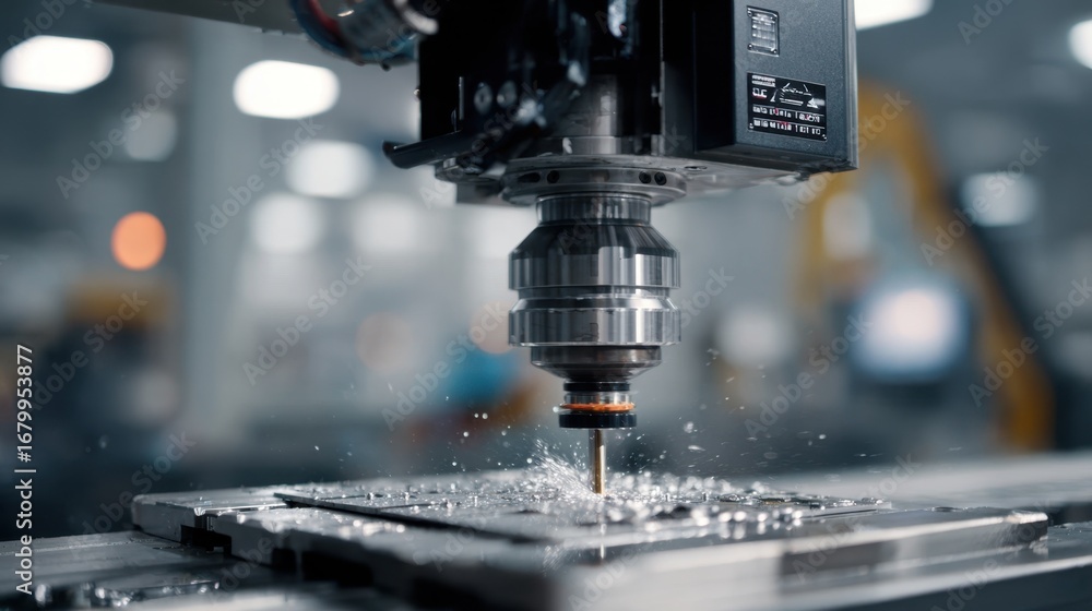 Poster medium shot capturing the detailed operation of a conveyorbased chip removal setup in a factory with