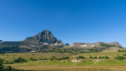 Scenic views on Going to the Sun road in glacier national park, Montana, USA
