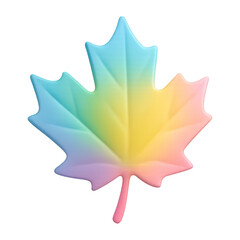 Obraz premium PNG Colorful gradient maple leaf
