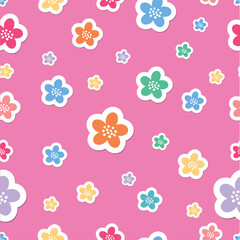 Cute Bbeautiful Ditsy Flowers Geometric Floral Decorative Background Vector Design
