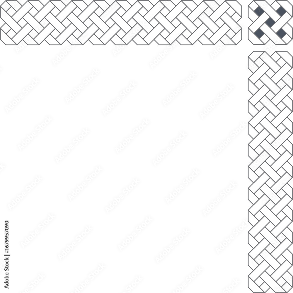 Poster modern stylish symmetric repeating decor border vector design