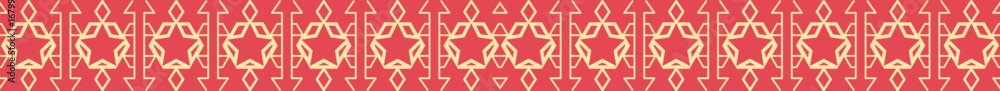 Poster abstract seamless red floral pattern border vector design