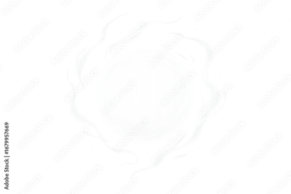 Poster White dynamic lines swirling around a white circle creating an energy vortex effect on a transparent background