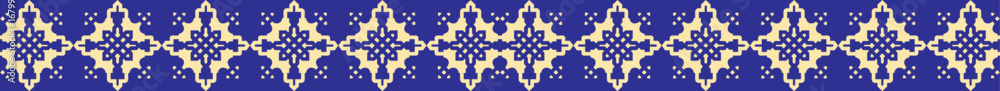 Poster blue background with seamless texture border vector design