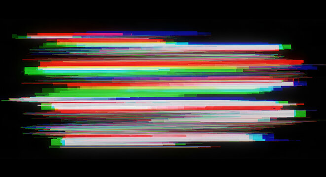 Vibrant Abstract Glitch Art Digital Stripes Texture Design Element