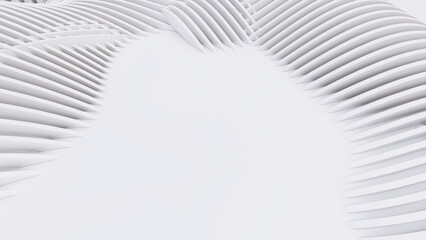 Abstract Curved Shapes. White Circular Background.