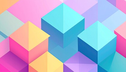 Abstract geometric pattern of colorful isometric cubes