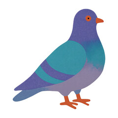 Obraz premium PNG Colorful abstract pigeon illustration.