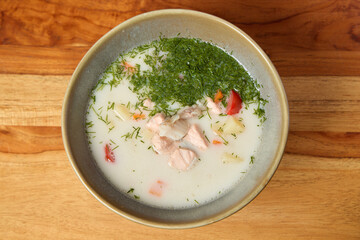 Indulge in a bowl of Delicious Creamy Chicken Soup, enriched with Fresh Herbs for flavor