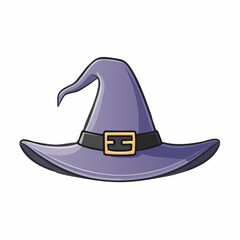 Whimsical Purple Witch Hat Illustration for Halloween