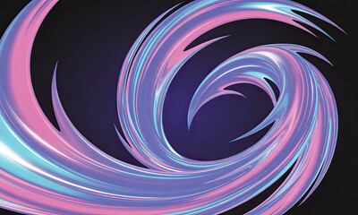 Obraz premium Swirling Abstract Pastel Ribbon on Transparent Background