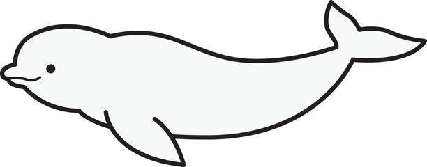 Beluga Whale, White Whale, Delphinapterus leucas icon.