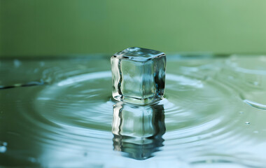single floating ice cube