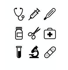 medical icons set