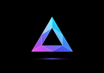 Fototapeta premium Vibrant Low-Poly Triangle Logo Design with Gradient.