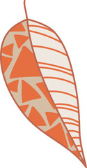 Geometric Leaf with Abstract Patterns
