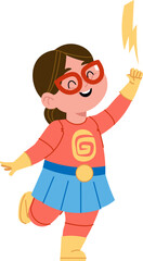Superhero Girl with Lightning Bolt