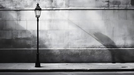 Vintage street lamp photography urban scene gray tones old town lighting architecture design outdoors light post