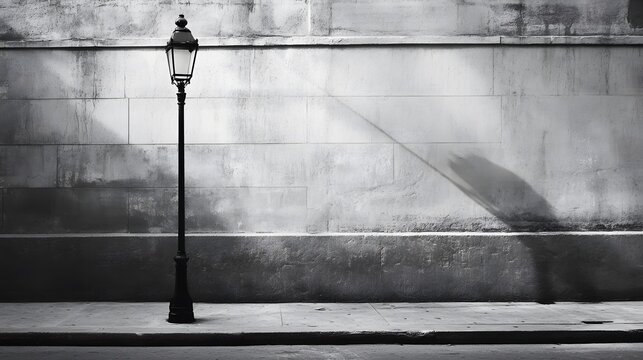 Fototapeta Vintage street lamp photography urban scene gray tones old town lighting architecture design outdoors light post