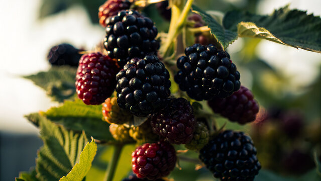 Fresh organic blackberries