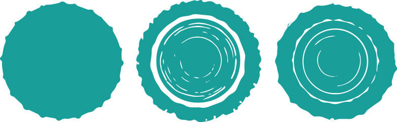  Abstract Circular Grunge Shapes Set – Rough Round Textured Vector Design Elements