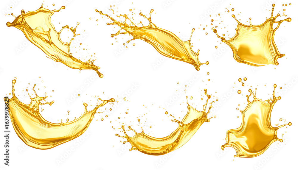 Aufkleber golden liquid splashes in a dark void, for design elements or visual enhancement