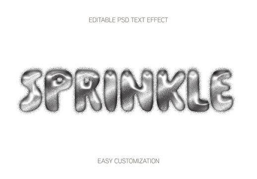 Black And White Dot Font Metallic Dotted Bubble Text Effect