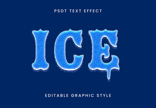 Blue And White Frosted Ice Font Frozen Text Effect