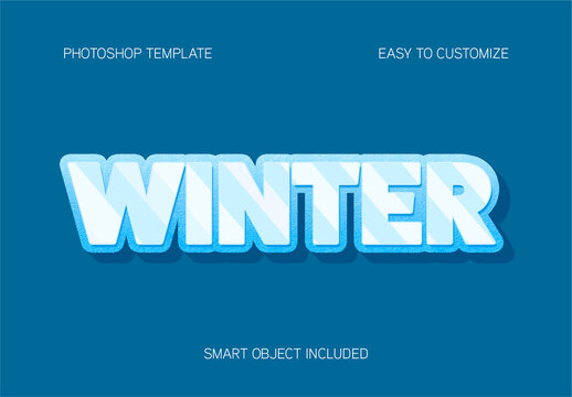 Blue And White Ice Font Crystal Winter Frozen Text Effect