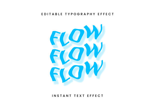 Blue Rippled Font Wavy Flow Curved Text Effect