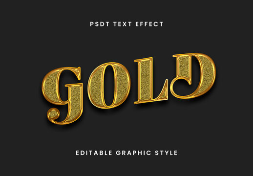 Gold And Black Glitter Font Luxury Shiny Classic Text Effect