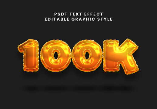 Gold Balloon Font Foil Inflated Metallic Celebration Text Effect