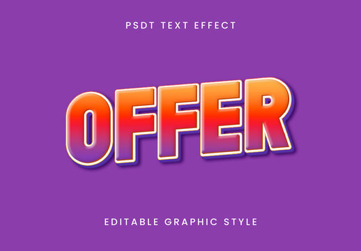 Orange And Purple Bold Gradient Font Offer Promo Text Effect