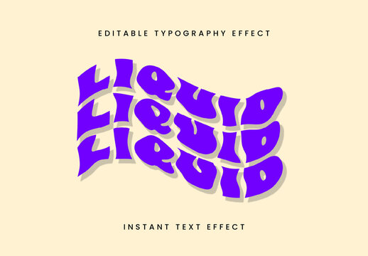 Purple Rippled Font Liquid Wave Distorted Curved Text Effect