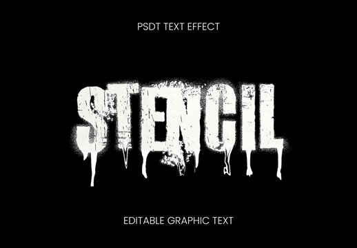 White Spray Drip Font Stencil Dripping Urban Text Effect