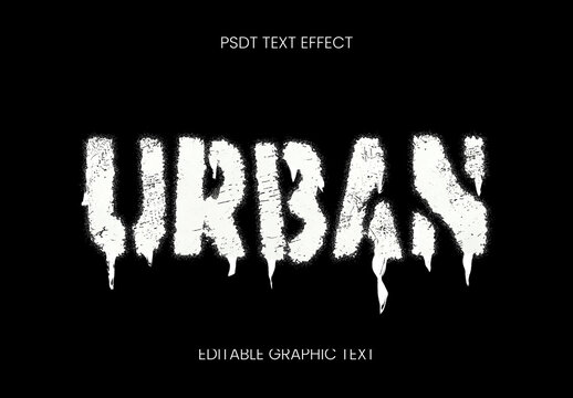 White Spray Drip Font Street Paint Splatter Text Effect