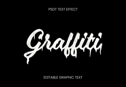 White Spray Drip Font Urban Graffiti Spray Grunge Text Effect
