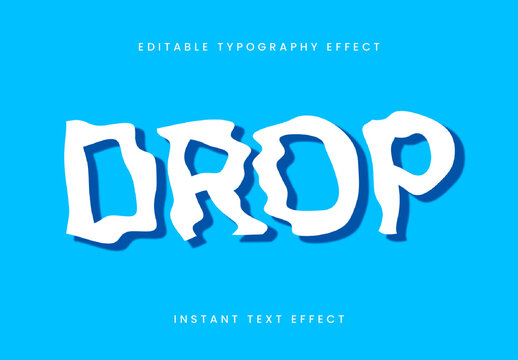 White Rippled Font Drop Wavy Water Liquid Text Effect
