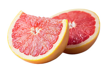 Grapefruit slice isolated on white background with Clipping Path.