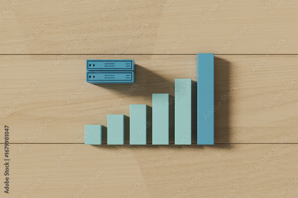 Poster data growth chart server performance analysis business graph diagram increasing trend illustration 3