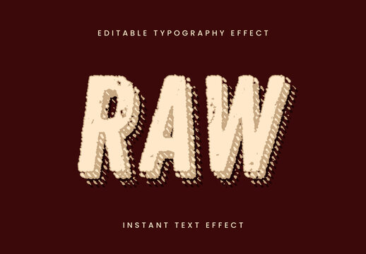 Beige And Black Rough Font Grunge Distressed Retro Text Effect