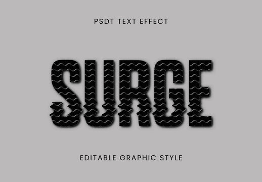 Black And Gray Ripple Font Wavy Shadow Bold Text Effect
