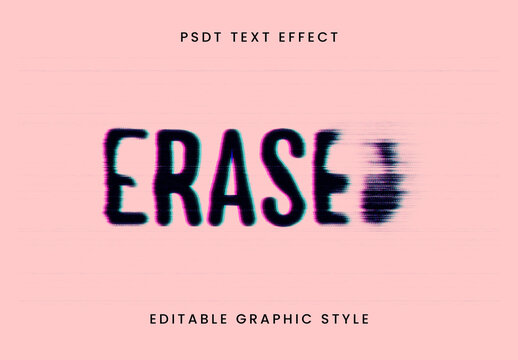 Black Distorted VHS Font Glitch Text Effect